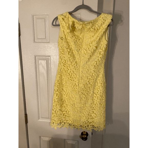 Ralph Lauren Yellow Floral Lace Dress Size 6 - Picture 2 of 4